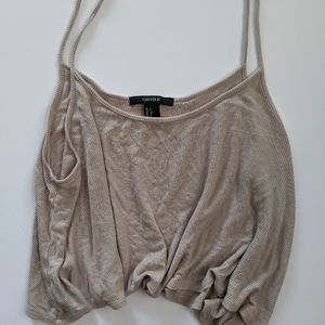 Flowy Beige Crop Top